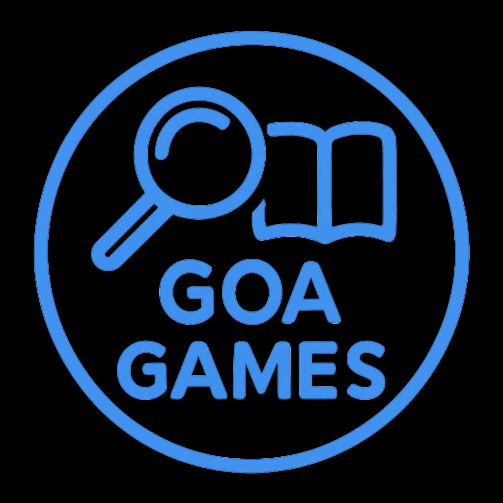 A professional badge design symbolizing the features of Goa Games.