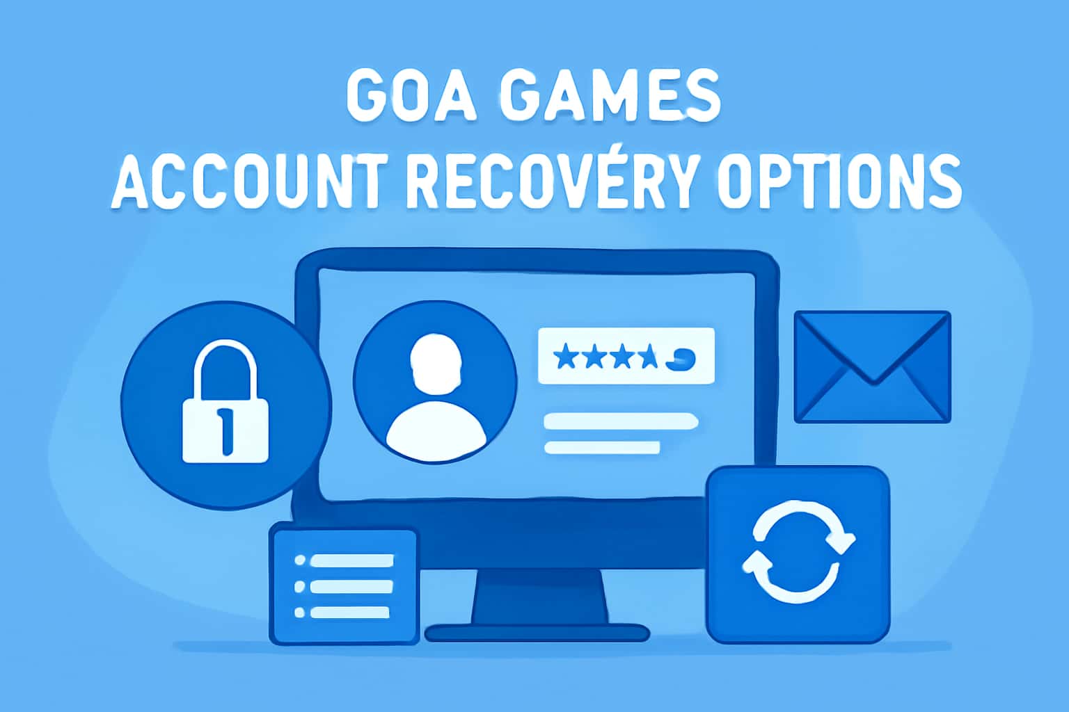A neutral scene depicting account recovery steps for Goa Games.