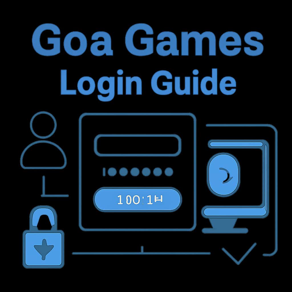 An educational illustration of the login process for Goa Games.