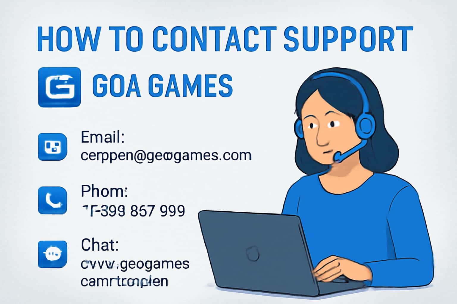 A professional representation of support channels for Goa Games.