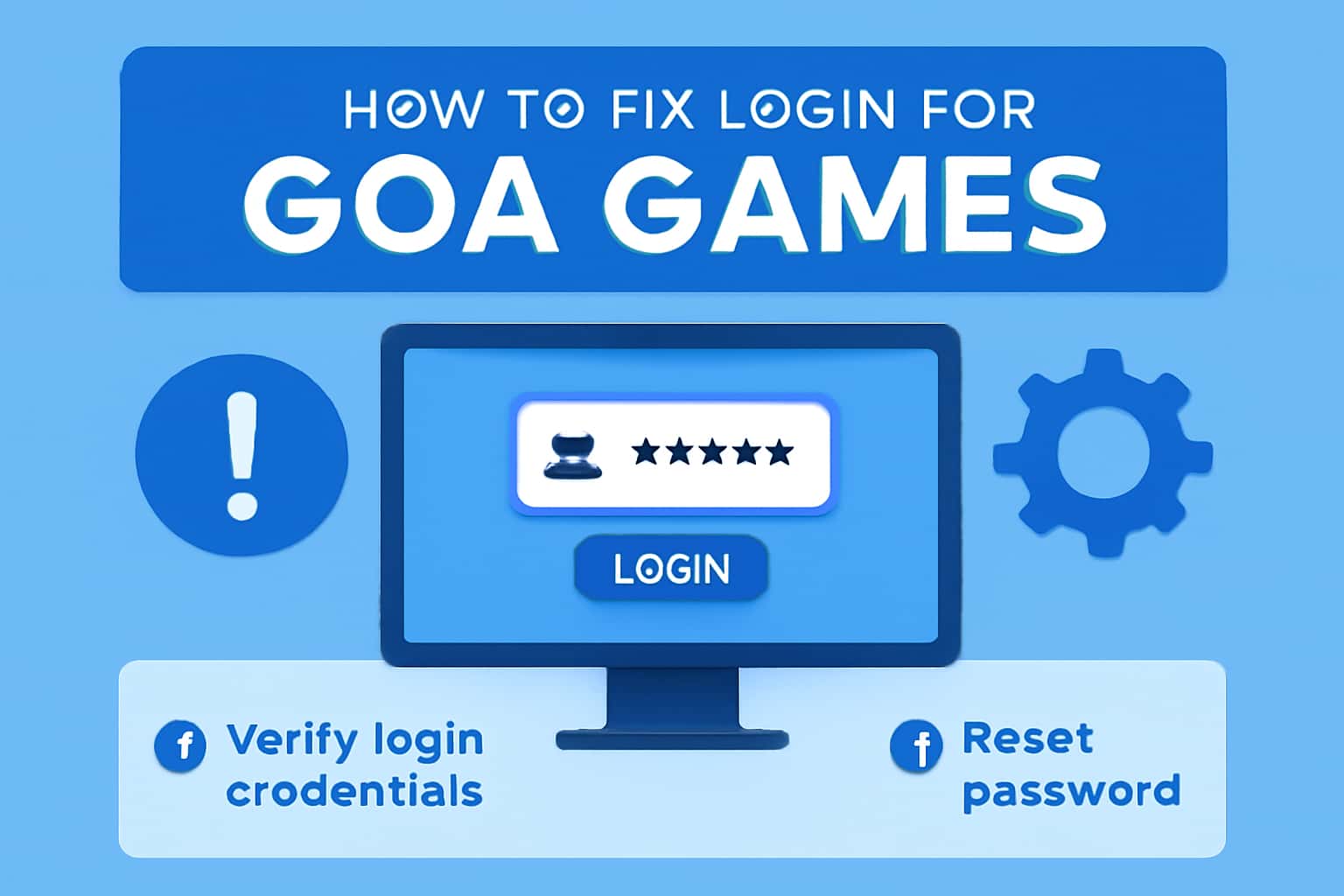 Illustration depicting solutions for login issues with Goa Games, showcasing modern design.