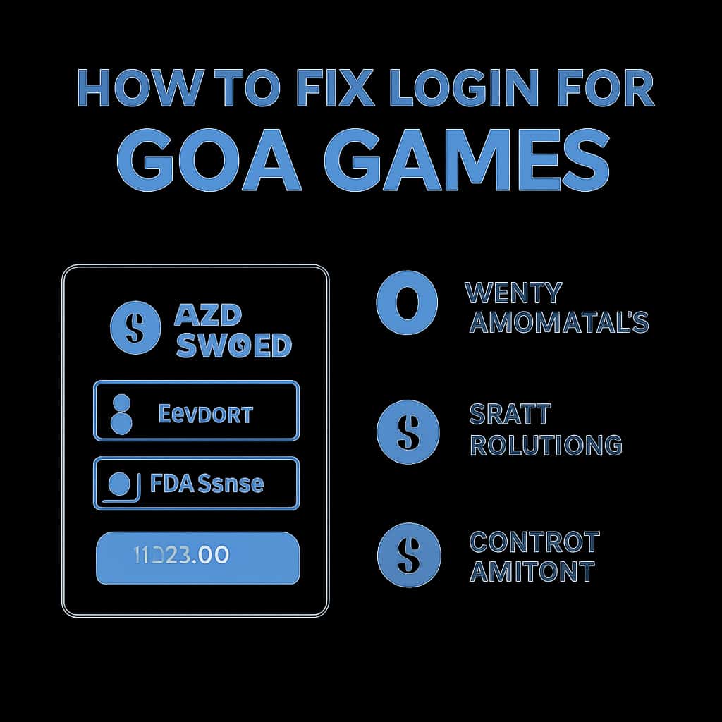Diagram illustrating troubleshooting steps for Goa Games login issues.