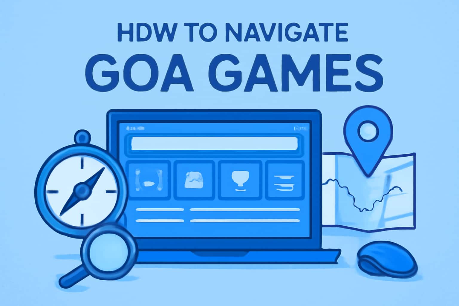 An informative visual representation of navigating Goa Games with a focus on user experience.