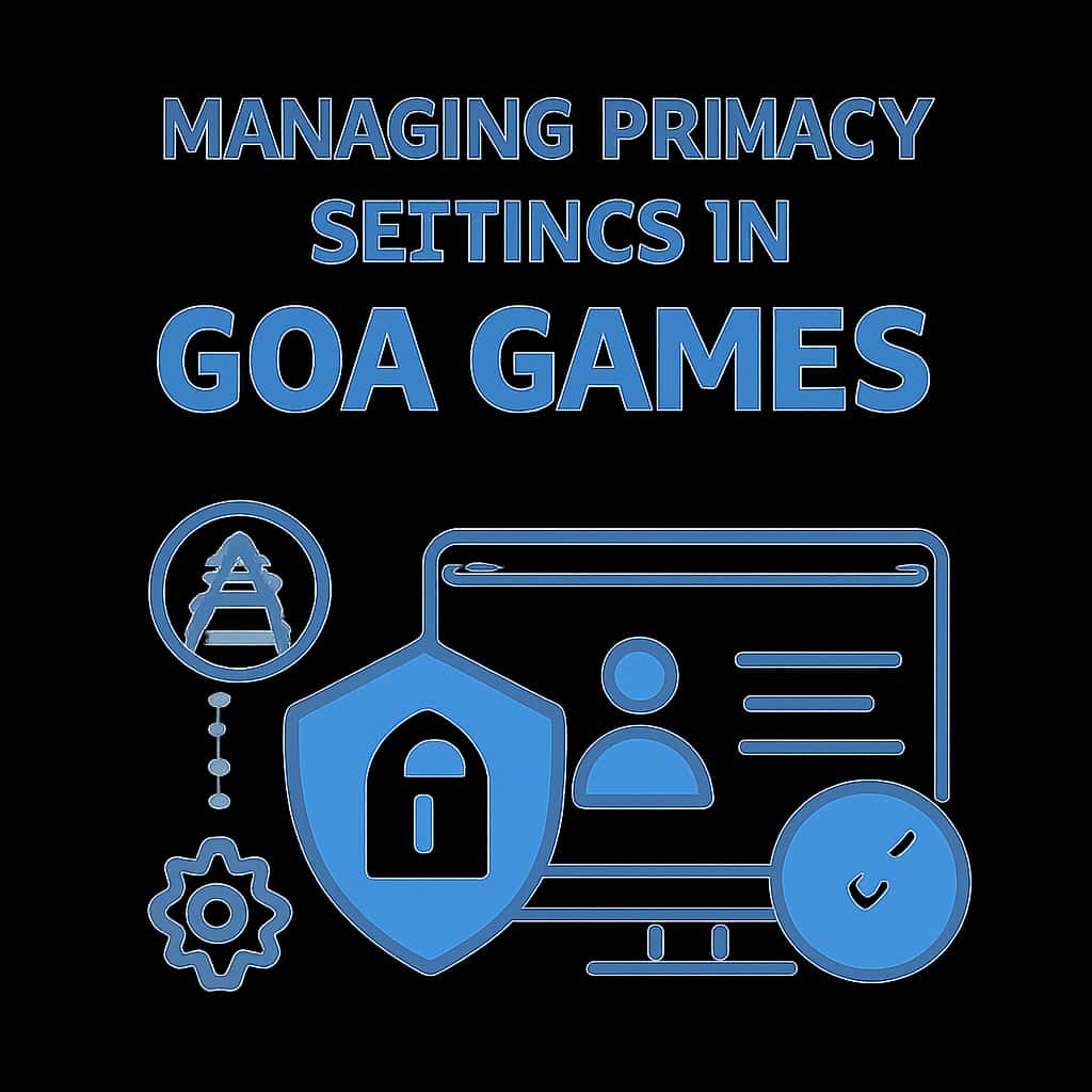 An educational diagram that illustrates the process of managing privacy settings in Goa Games.